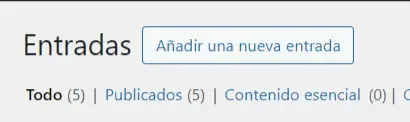 ¿Cómo publicar un artículo en WordPress? - botón Añadir nueva entrada