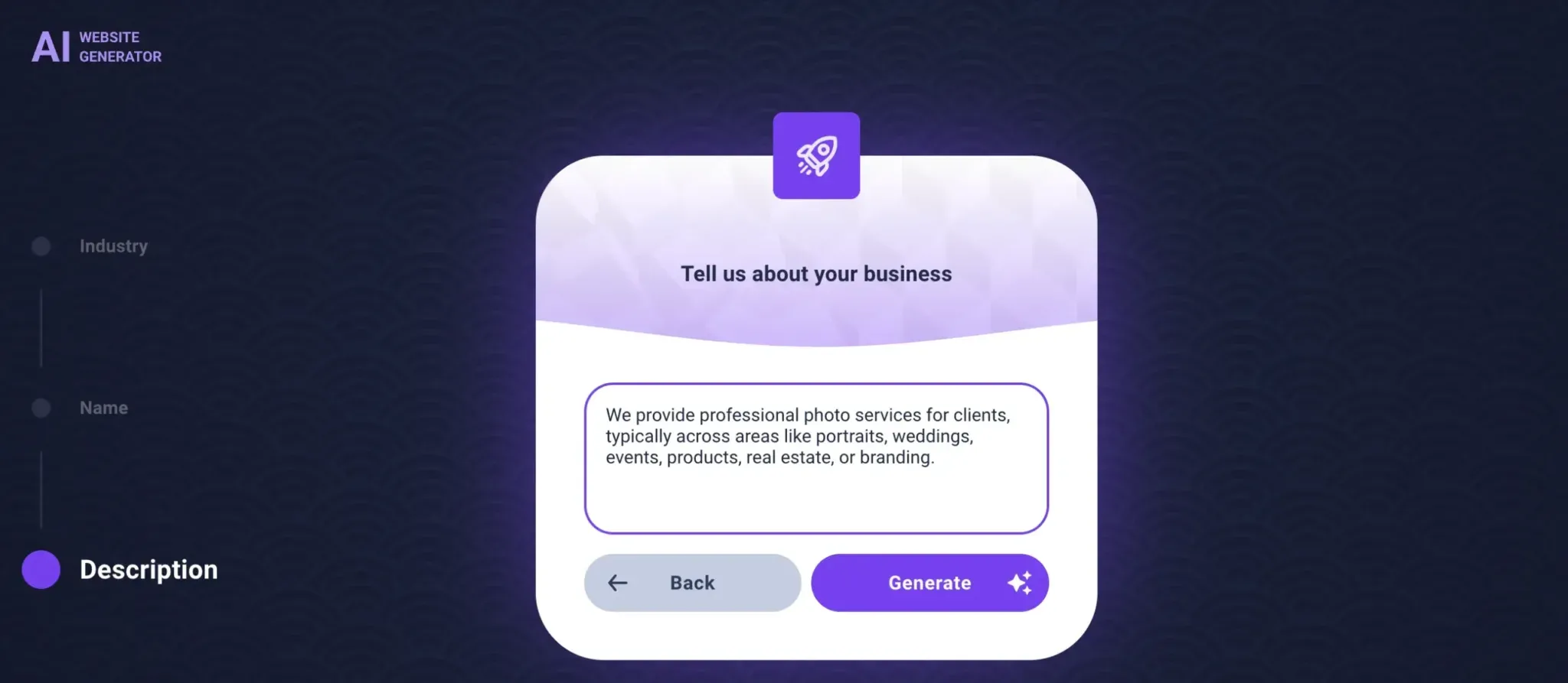 Tu Guía Paso a Paso para Crear tu Web con IA desde tu cPanel de Web Booster - describir tu negocio en Sitejet AI
