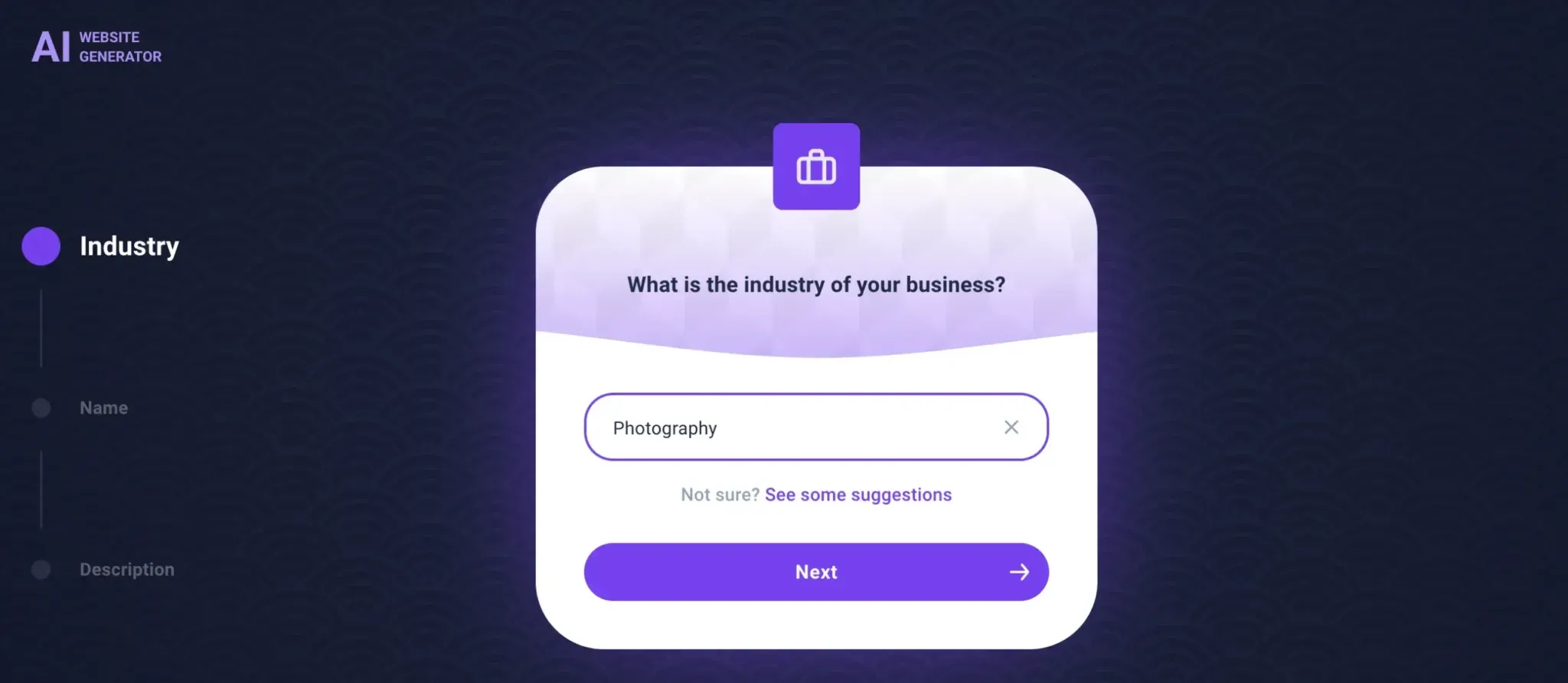 Tu Guía Paso a Paso para Crear tu Web con IA desde tu cPanel de Web Booster - elegir el sector de tu negocio en Sitejet AI